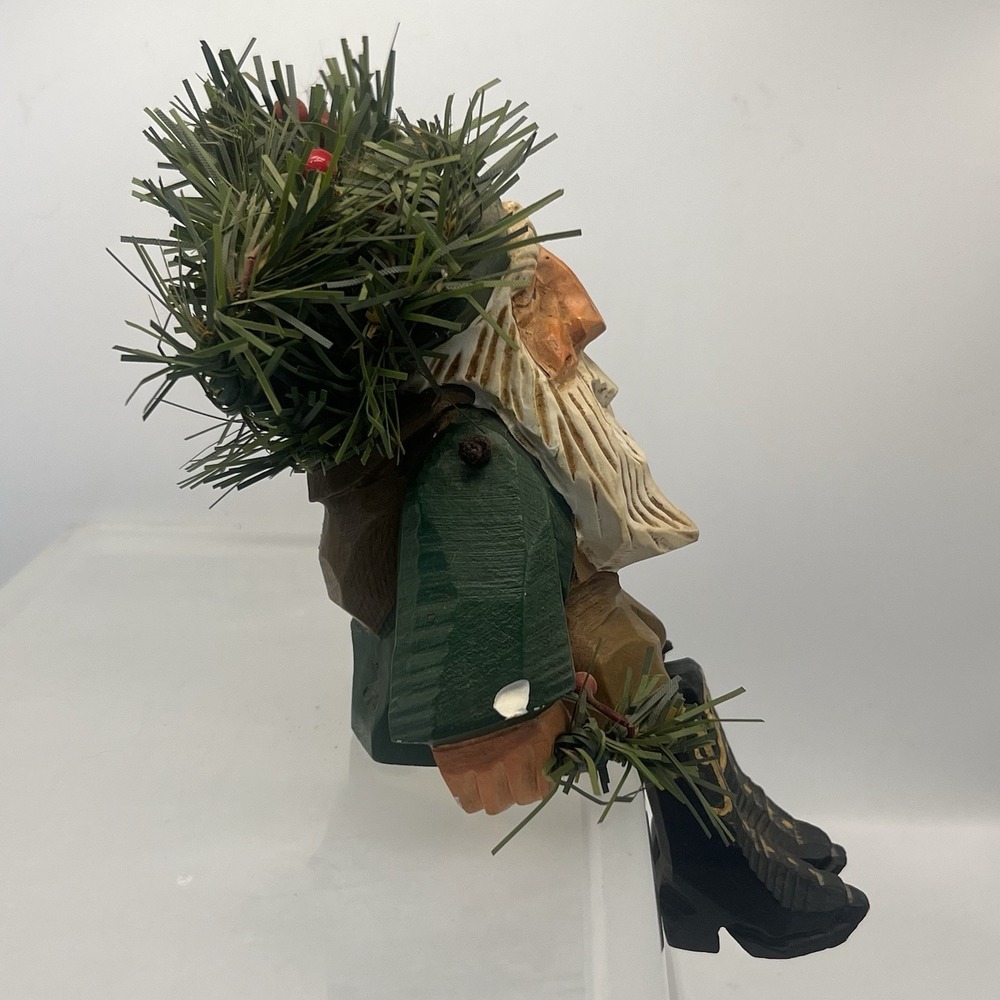 David Frykman Portfolio Santa Shelf Sitter; Carved Wood, Christmas, Mantle - Picture 6 of 8